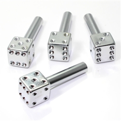 4 Silver Chrome Dice Interior Door Lock Knobs Pins for Car-Truck-HotRod-Classic