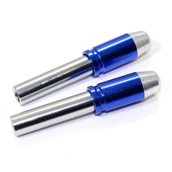 2 Chrome Blue Bullet Interior Door Lock Knobs Pins for Car-Truck-HotRod-Classic