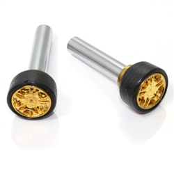 2 Universal Gold Wheel Rim Interior Door Lock Knobs Pins for Car-Truck-HotRod