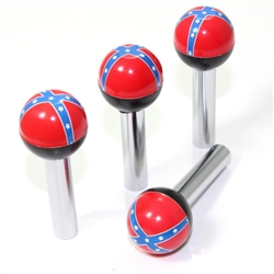 4 Universal Rebel Flag Ball Interior Door Lock Knobs Pins for Car-Truck-HotRod