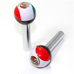 2 Universal Mexico Flag Ball Interior Door Lock Knobs Pins for Car-Truck-HotRod