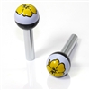 2 Yellow Flower Ball Interior Door Lock Knobs Pins for Car-Truck-HotRod-Clasic