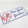 New York Yankees Baseball White License Plate Aluminum Stamped Metal Tag