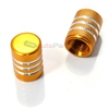 Yellow Gold Aluminum Chrome Stripes Tire Valve Stem Caps