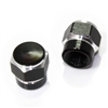 2 Black Hex Aluminum Wheel Tire Pressure Air Stem Valve Caps for Motorcycle-Bike