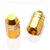 2 Gold Finned Hex Wheel Tire Pressure Air Stem Valve Caps for Motorcycle-Bike