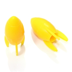 2 Custom Yellow Rocket Tire Wheel Air Stem Presta Valve Caps for Bicycle-Bike