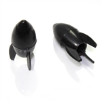 2 Custom Black Rocket Tire Wheel Air Stem Presta Valve Caps for Bicycle-Bike