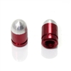 Two Red Bullet Presta Valve Stem Caps