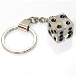 Clear Dice Keychain