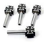 Door Lock Knobs - Black Iron Cross - Set of 4