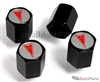 Pontiac Silver Logo Black ABS Tire Valve Stem Caps