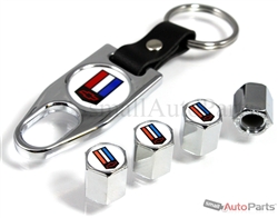 Chevrolet Camaro Logo Chrome ABS Tire Valve Stem Caps & Key Chain