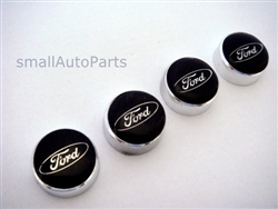 Ford Black Logo Chrome ABS License Plate Frame Screw Caps