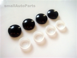 Black ABS License Plate Frame Screw Caps