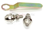 Chrome Bullet Anti-Theft License Plate Frame Fasteners Bolts