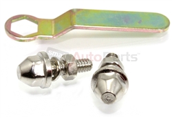 Chrome Bullet Anti-Theft License Plate Frame Fasteners Bolts