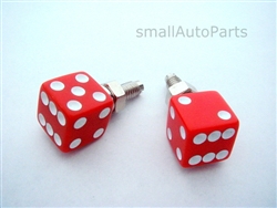 Red Dice License Plate Frame Fasteners Bolts