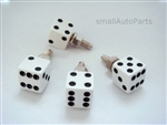 White Dice License Plate Frame Fasteners Bolts