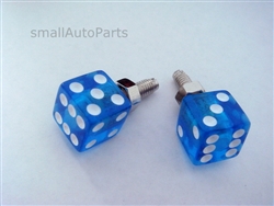 Clear Blue Dice License Plate Frame Fasteners Bolts