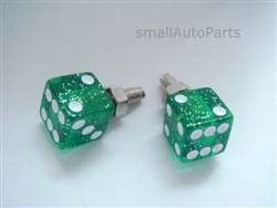 Green Glitter Dice License Plate Frame Fasteners Bolts