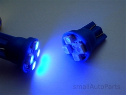 Blue T10 4 SMD LED Light Bulbs