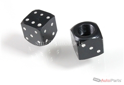 Black Aluminum Dice Tire Valve Stem Caps