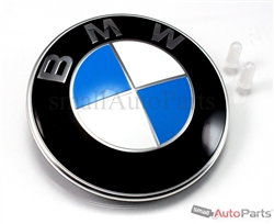 BMW Genuine Original Roundel Hood or Trunk 82mm Emblem Round Badge + 2 Grommets