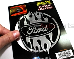 Ford Flames Chrome Vinyl Sticker Decal