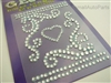 Swirly Heart Rhinestones Decal Sticker