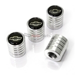 Chevy Logo Chrome Aluminum Tire Stem Valve Caps