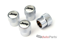 Jeep Silver Logo Chrome ABS Tire Stem Valve Caps