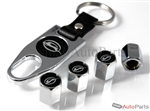 Chevrolet Impala Black Logo Chrome ABS Tire Valve Stem Caps & Key Chain