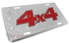 4x4 Aluminum License Plate