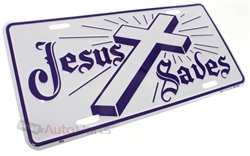 Jesus Saves Aluminum License Plate
