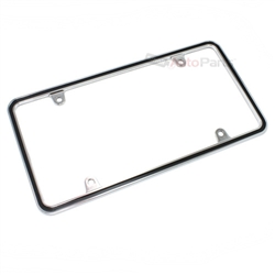 Metal Chrome Thin Outline License Plate Tag