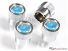 Chevy Mirror Blue Logo Chrome ABS Tire Stem Valve Caps