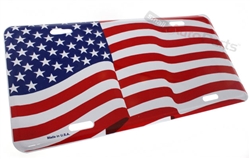 American Flag Aluminum License Plate Tag