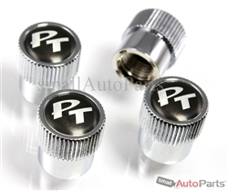 Chrysler PT Cruiser Black Logo Chrome ABS Tire Stem Valve Caps