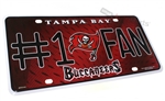Tampa Bay Buccaneers #1 Fan NFL Aluminum License Plate Tag