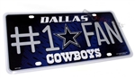 Dallas Cowboys #1 Fan NFL Aluminum License Plate Tag