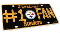 Pittsburgh Steelers #1 Fan NFL Aluminum License Plate Tag