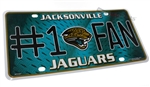 Jacksonville Jaguars #1 Fan NFL Aluminum License Plate Tag