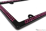 Black Pink Diamond Bling License Plate Frame