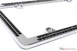 Chrome Black Diamond Bling License Plate Frame