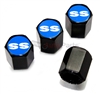 Chevrolet SS Blue Logo Black ABS Tire Valve Stem Caps