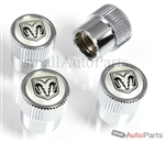 Dodge Logo Chrome ABS Tire Stem Valve Caps