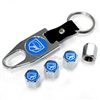 Dodge Viper Blue Logo Chrome ABS Tire Valve Stem Caps & Key Chain