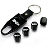 Hummer H3 Logo Black ABS Tire Valve Stem Caps & Key Chain