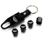 Pontiac GTO Logo Black ABS Tire Valve Stem Caps & Key Chain